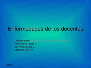 Enfermedades de los docentes