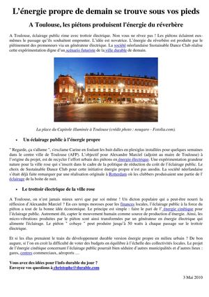 La marche du futur : la métamorphose de l'homme en dynamo-écolo ...