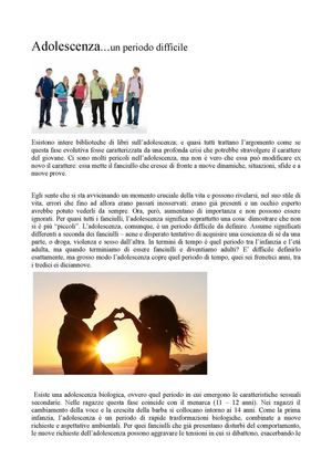 Adolescenza....un periodo difficile