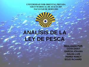 ANALISIS LEY DE PESCA AGRARIO