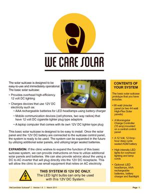 The Solar Suitcase Manual - WeCare Solar