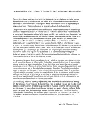 LA IMPORTANCIA DE LA LECTURA Y ESCRITURA EN EL CONTEXTO UNIVERSITARIO