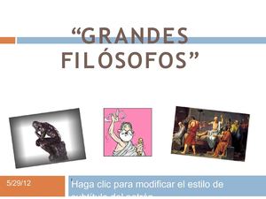 Grandes Filosofos a través del tiempo 