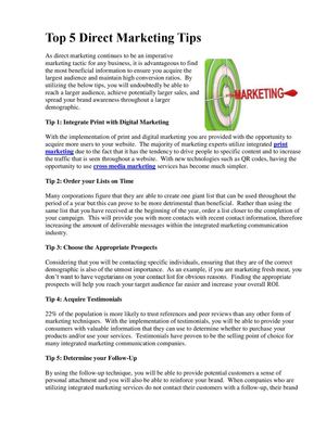 Calaméo - Top 5 Direct Marketing Tips