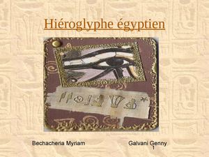 Les hiéroglyphes egyptiens 
