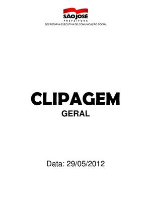 Clipagem 29/05/2012