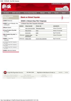 DASK - YAYINLAR - Kısa Film Yarışması