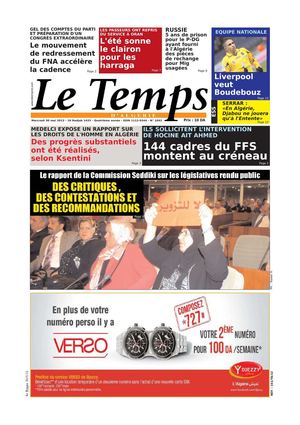 Le Temps d'Algérie Edition du Mercredi 30 Mai 2012