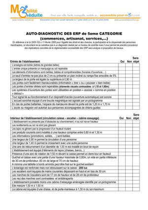 Auto diagnostic des ERP de 5eme catéogorie (commerces, artisanat services,...)