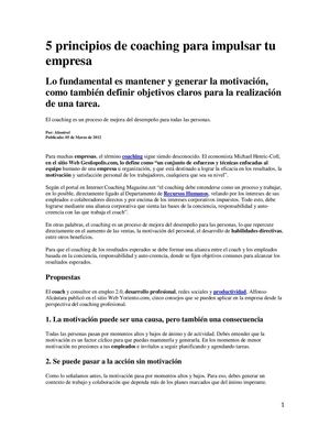 5 Principios de Coatching