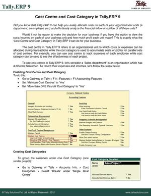 CostCentreandCostCategory | Tally Web Interface | Tally TDL | College Management Software