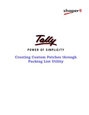 Creating Custom Patches | Tally Features | Tally TDL | Tally Downloads