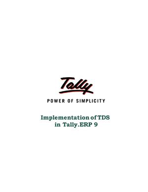 Implementation of TDS in TallyERP 9 | Tally Features | Tally Shopper | School Management Software