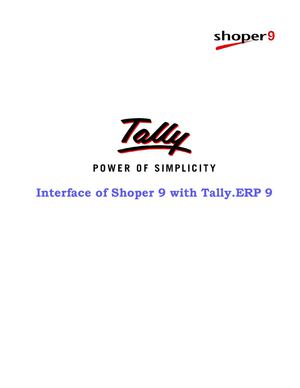 Interface of Shoper 9 with TallyERP 9 | Tally Downloads | Tally Services | Tally Synchronisation