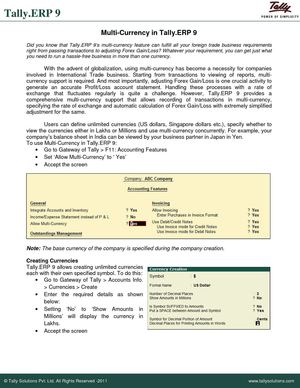 MultiCurrencyinTallyERP9 | Tally Developer | Tally Intergation | Tally Features
