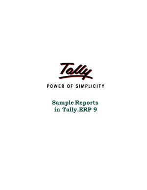 Sample Reports in Tally.ERP 9 | College Management Software |  Tally Downloads | Tally Shopper
