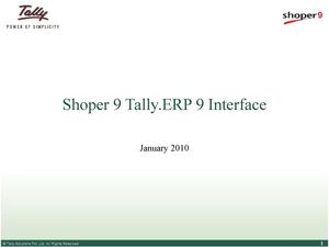 Shoper 9 Tally ERP 9 Interface | Oracle to Tally | Tally Chennai | Tally Customisation