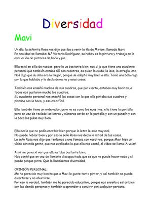 Charla con Mavi sobre la diversidad