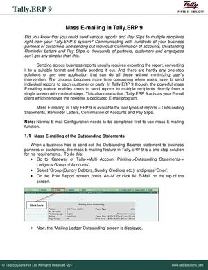MassE-mailinginTally.ERP9 | Tally Remote Support | Oracle to Tally  | Tally Intergation