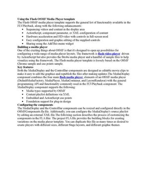 Using the Flash OSMF Media Player Template
