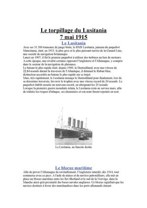 Le torpillage du Lusitania