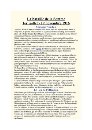 La bataille de la Somme
