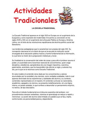 LA ESCUELA TRADICIONAL