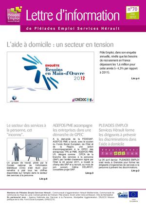 La lettre d'information de Pléiades Emploi Services Hérault - Mai 2012