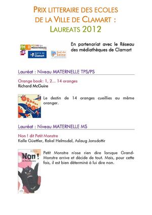 Prix littéraire 2012 : les grands vainqueurs !
