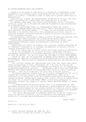 EL LOCUTOR ARGENTINO NACIÓ CON LA MÚSICA