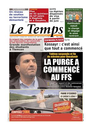Le Temps d'Algérie Edition du Jeudi 31 Mai 2012