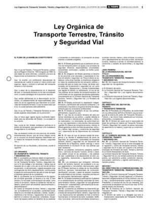 LEY TRANSITO DE ECUADOR