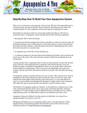 Step-By-Step How To Build Your Own Aquaponics System
