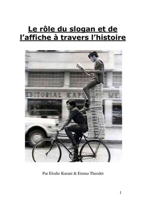 Le rôle du slogan et de l'affiche à travers l'histoire
