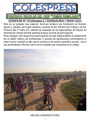 PERIÓDICO ESCOLAR DEL COLEGIO "TOMÁS ROMOJARO" DE FUENSALIDA