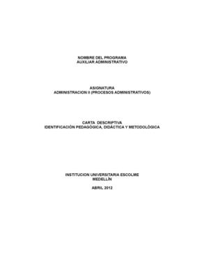 Carta Descriptiva Administración II-Procesos Adminsitrativos
