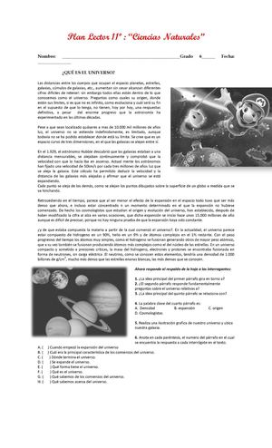 Plan lector transversalizado de ciencias naturales