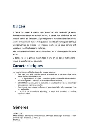 Tasca sobre el teatre actual