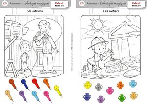 Coloriages magiques - Les métiers