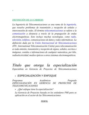 ingenieria de telecomunicaciones