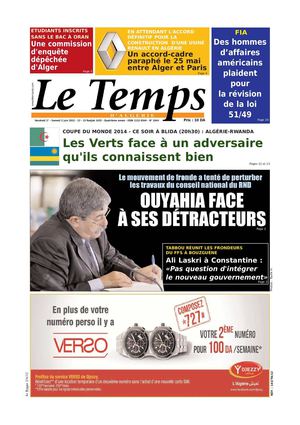 Le Temps d'Algérie Edition du Samedi 02 Juin 2012