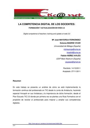 La competencia  digital de los docentes