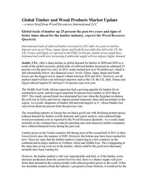 Global trade of lumber up 25 percent the past two years, with signs of better times ahead for the lumber industry