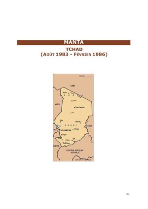 Tchad opération Manta 1983/86 