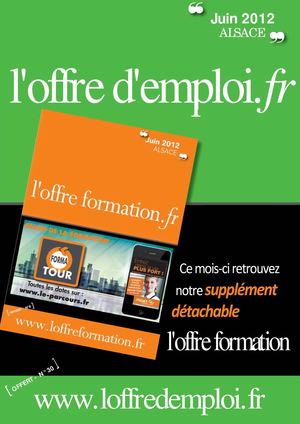 Journal L'offre d'emploi - Alsace - Juin 2012 avec supplément l'offre formation