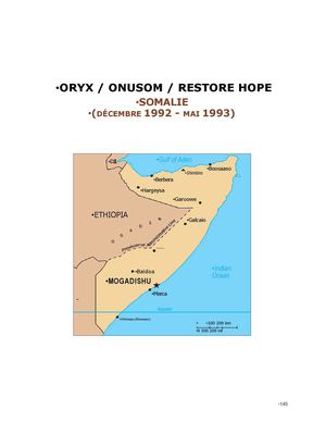 Somalie 1992 opération ORYX / ONUSOM / RESTORE HOPE 