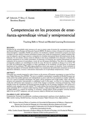 “Competencias en los procesos de enseñanza-aprendizaje virtual y semipresencial