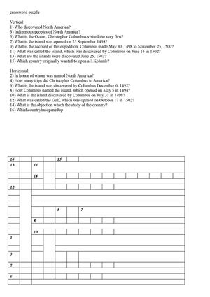 crossword puzzle
