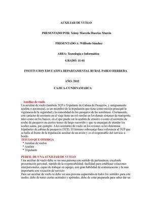 Auxiliar de vuelo Yeimy Huertas 1101