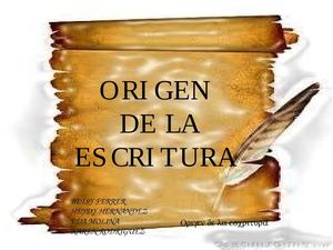 breve historia sobre el origen de la escritura